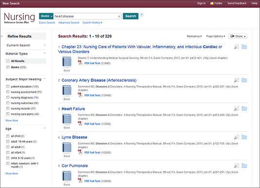 Nursing Reference Center Plus - Browsing Books