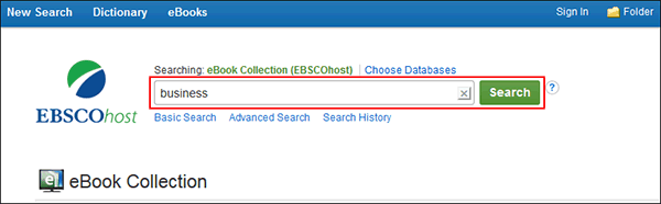 EBSCO eBooks search