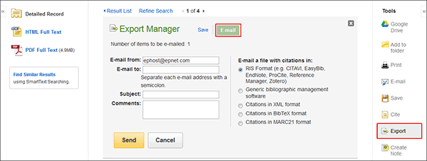 Export List into a Bibliographic Format