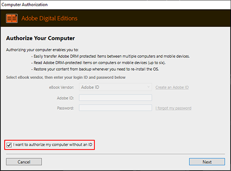 Example of computer authentication screen