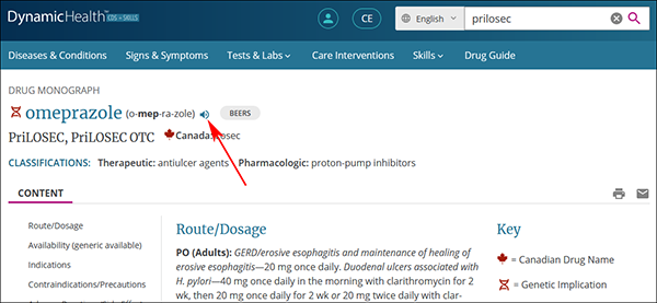 Searching Drug Content In Dynamic Health Cds + Skills