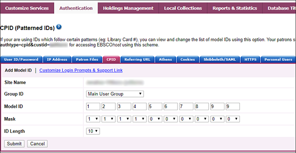 How do I set up Customer Patterned ID (CPID) Authentication