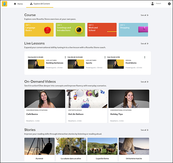 Rosetta stone web store based version