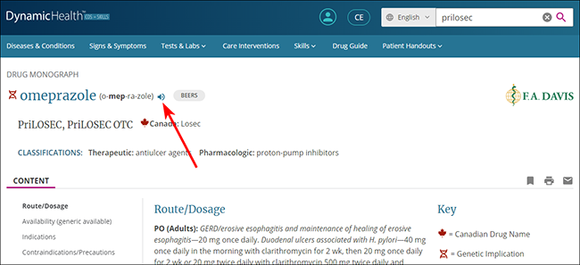 Searching Drug Content in Dynamic Health CDS + Skills