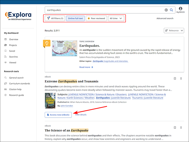 Science Reference Source - Recherche simple