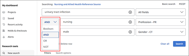 Nursing and Allied Health Reference Source - Advanced Search