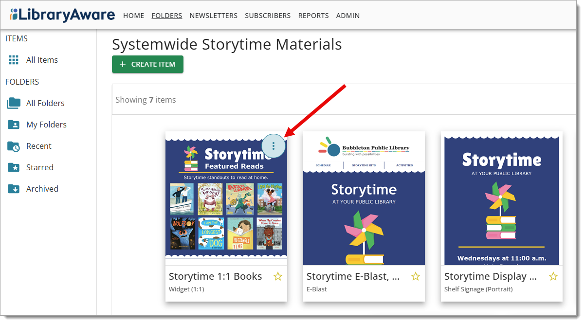 LibraryAware - I want to save a flyer or other item as an image