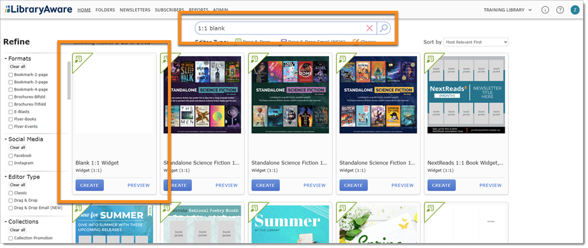 LibraryAware – I want to choose the right widget template