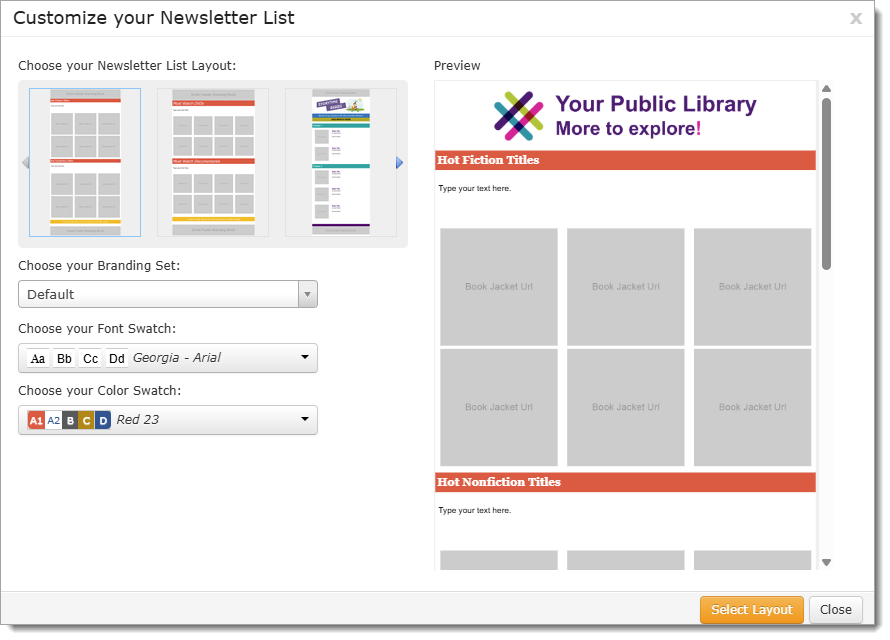 LibraryAware – I want to create a newsletter list