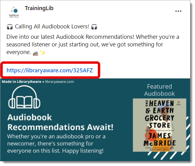 LibraryAware – I want to post to social media