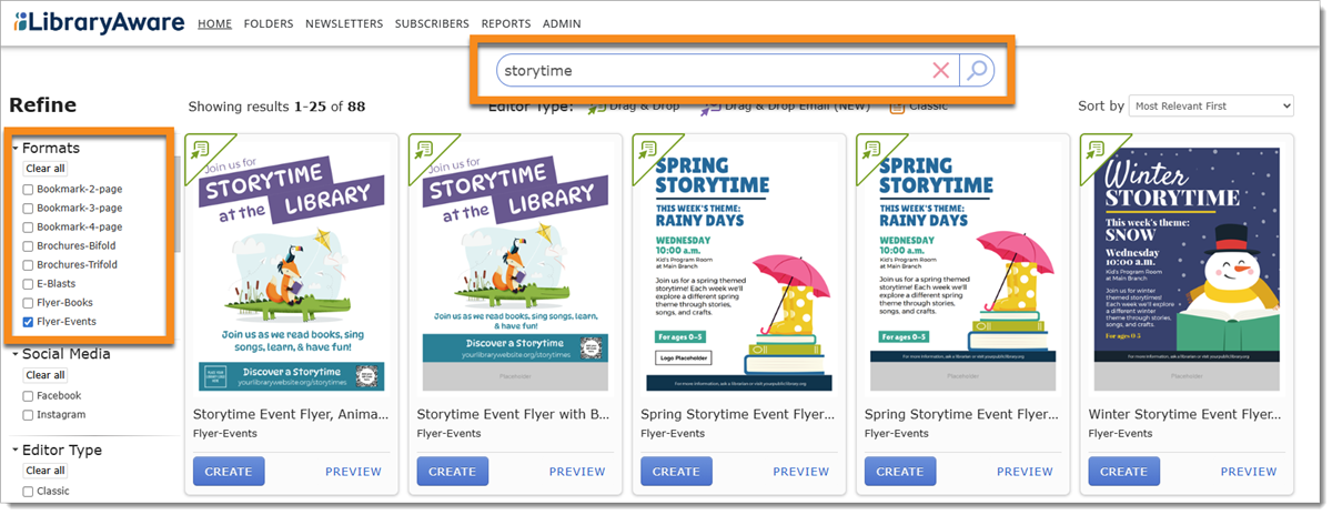 LibraryAware - I want to know how to search for templates