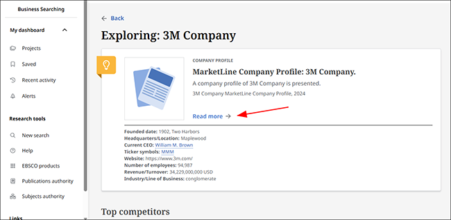 Business Searching Interface - Company Discovery Pages