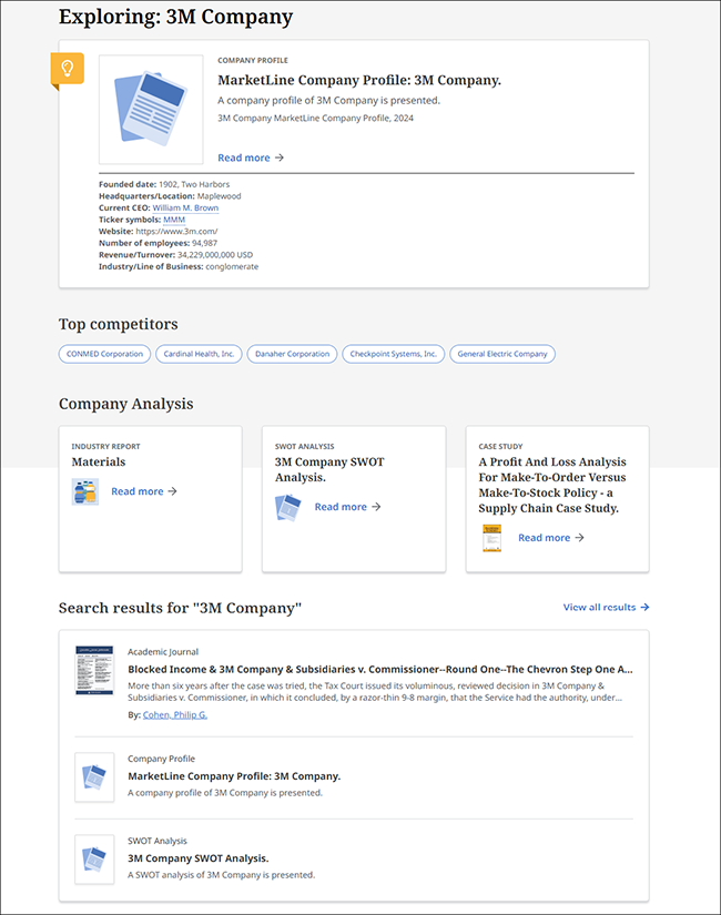 Business Searching Interface - Company Discovery Pages