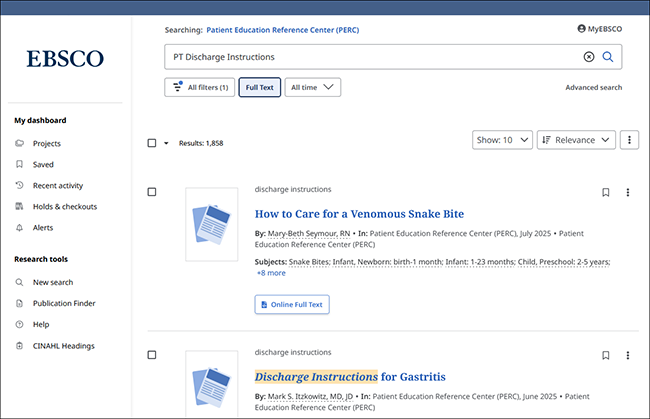 Patient Education Reference Center - Browsing Discharge Instructions