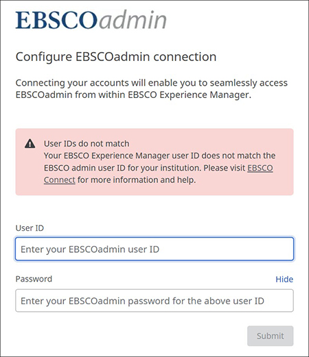 EBSCO Experience Manager - Setting up Access to EBSCOadmin