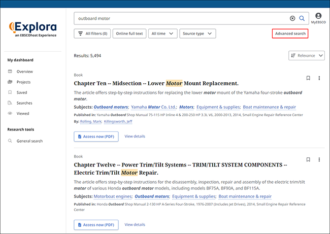 Small Engine Repair Source - Advanced Search