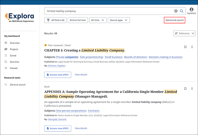 Legal Information Source - Advanced Searching