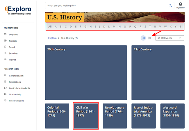 History Reference Source - Browsing by Topic