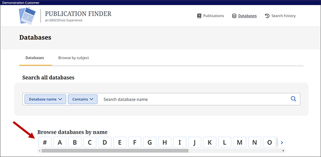 Publication Finder - Browsing Databases