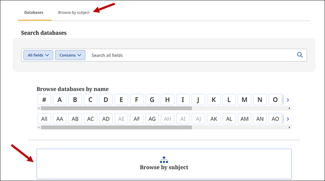Publication Finder - Browsing Databases