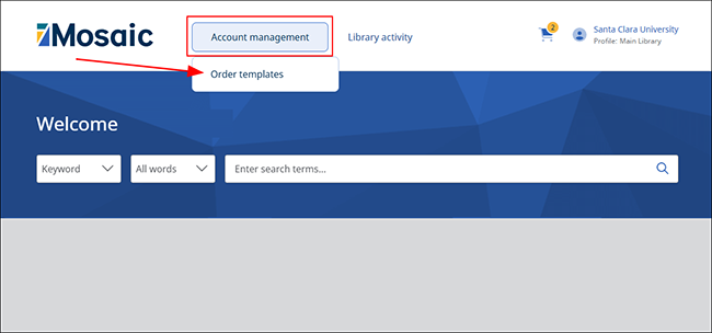 Mosaic - Creating Order Templates