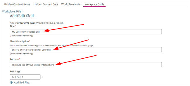 How do I add custom Workplace Skills to Dynamic Health?