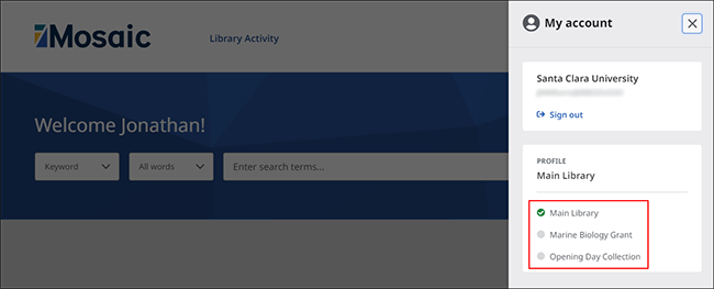 Mosaic - Viewing Your Institution's Profiles