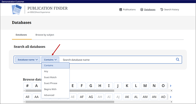 Publication Finder - Searching Databases