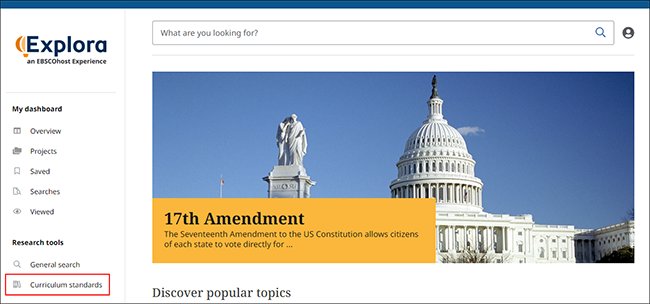 Using EBSCO's Curriculum Standards Module