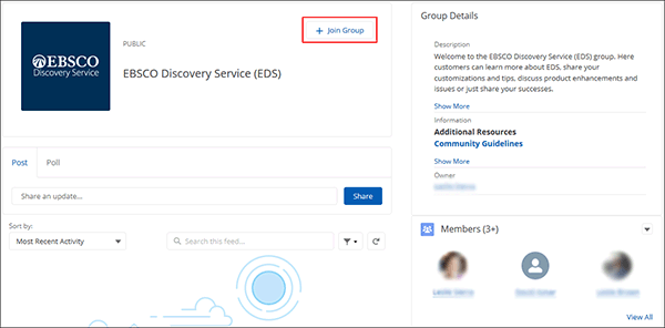 Guía de inicio rápido de EBSCO Connect Groups