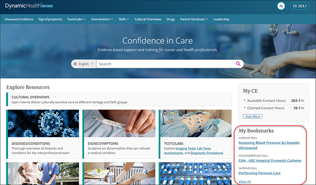 Sharing, Printing and Bookmarking Content in Dynamic Health