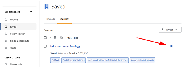 Saving Searches in the New EBSCO User Interfaces