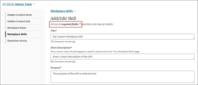 How do I add custom Workplace Skills to Dynamic Health?