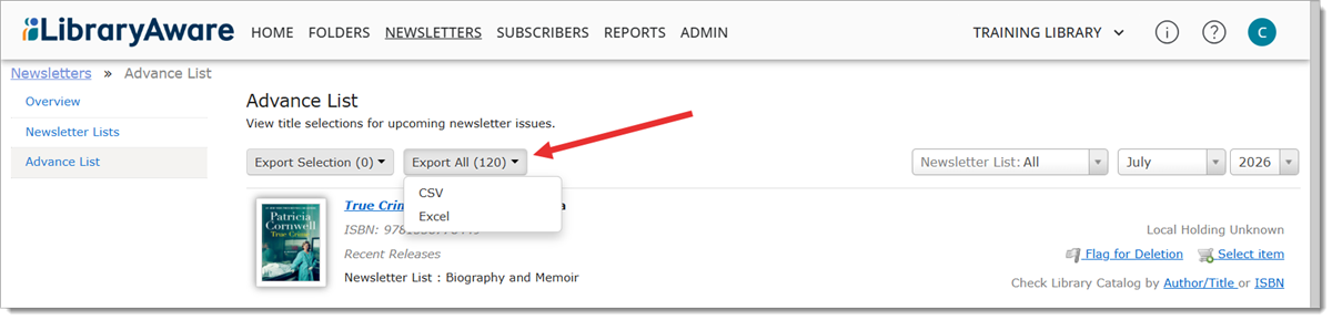 LibraryAware – Export advanced lists to Excel