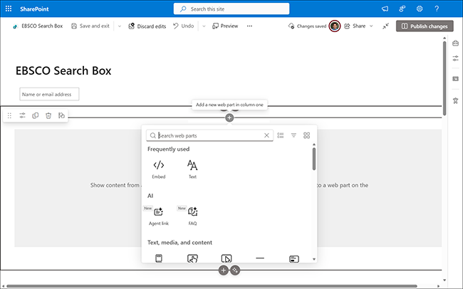 Integrating EBSCO Search Boxes into Modern SharePoint