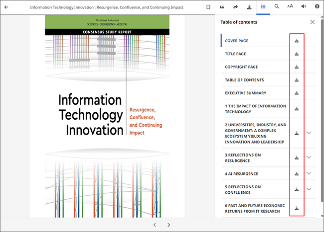 Downloading an eBook Chapter as a PDF on EBSCO Interfaces