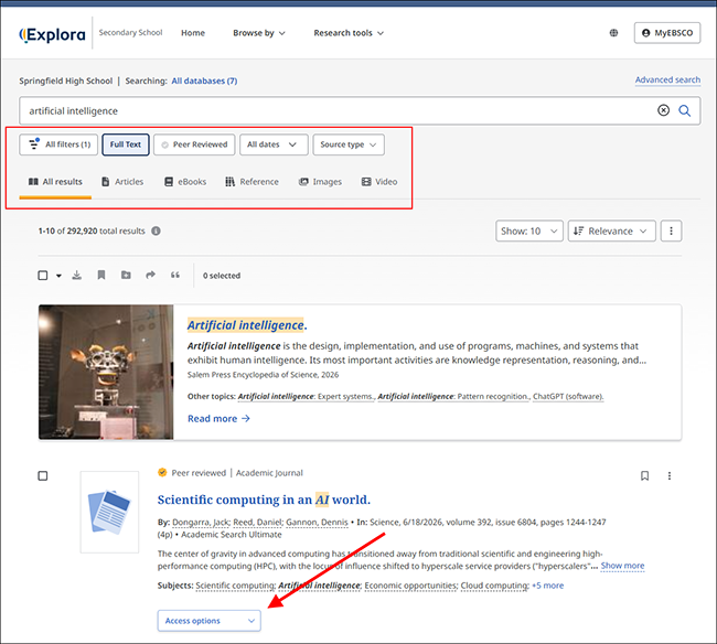 Explora – Einfache Suche