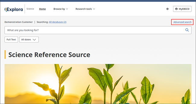 Science Reference Source - Recherche avancée