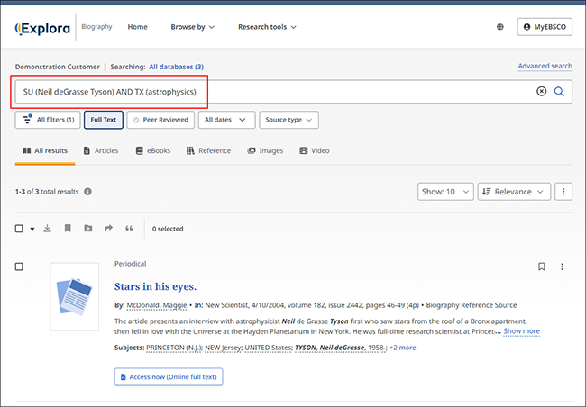 Biography Reference Source - Advanced Search