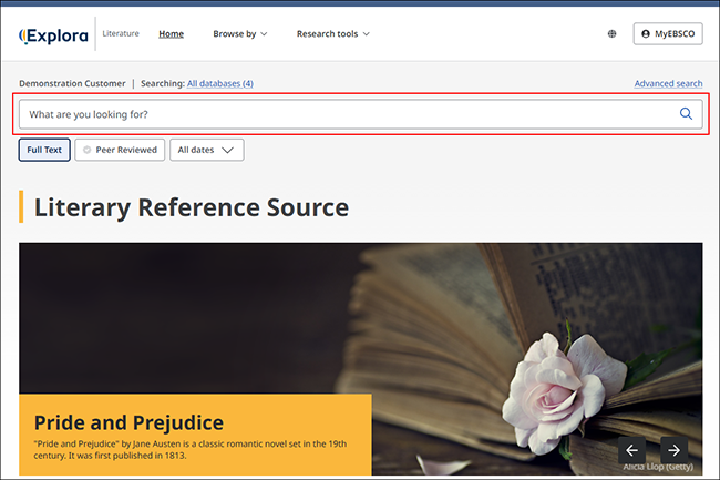 Literary Reference Source / Plus / Ultimate - Recherche simple
